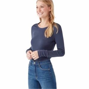 OBEY No. 89 Dark Gray Ribbed Long Sleeve Top Extra Small